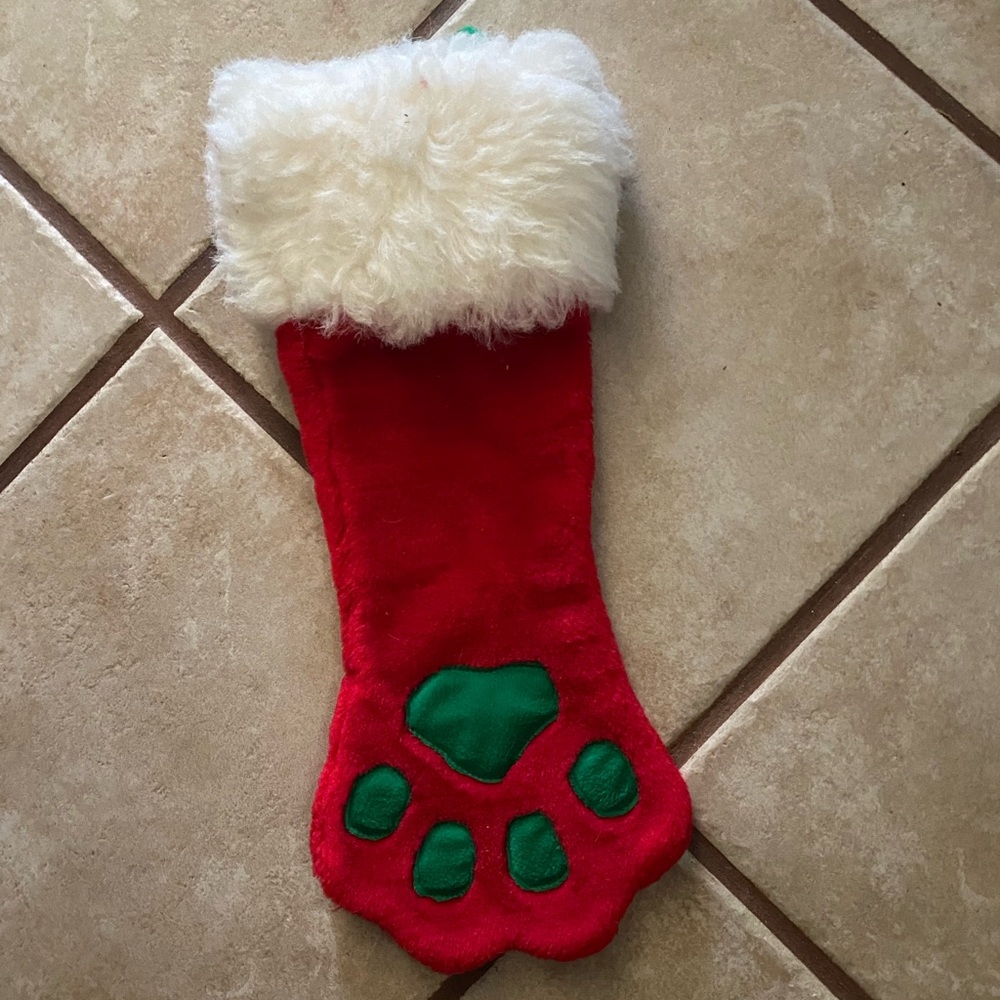 Paw Shaped Holiday 14” Holiday Stocking by Plush Puppoes